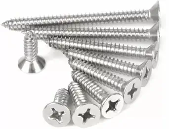 Immech - 6 X 19 (D 3.6mm) Drywall Gypsum Screw Sharp Point Phillips Bugle Head, Nickel Coated, Pack Of 100 Pcs