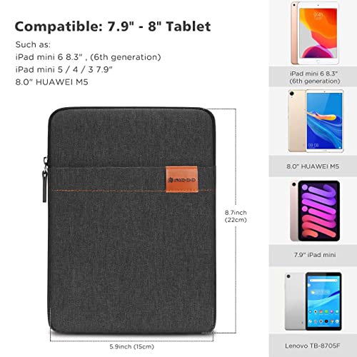 Nidoo Tablet Sleeve Bag 8 Inch For 8.3" Ipad Mini 6/7.9" Ipad Mini 5/8" Lenovo Tab M8 Gen / 8.7" Galaxy Tab A7 / 8" Huawei Matepad T 8 Water Repellent Vertical Laptop Case Pouch #TOP6