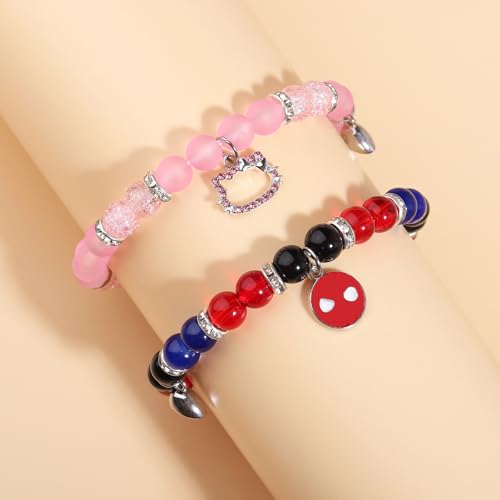 Spider Friendship Bracelets Matching Bracelets for Couples Best Friends Bff, Matching Spider Kitty Bracelet Halloween Christmas Birthday Jewelry Gifts for Women Teen Girls Bestie Gf Bf4