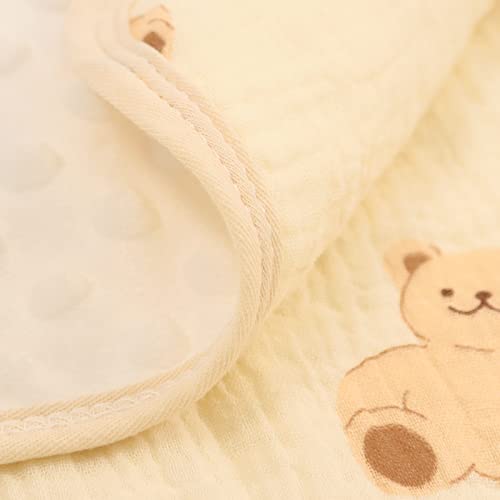 Image of Baby Fleece Blanket for Boys Girls, Double-Sided Minky Muslin Blankets with Dotted Backing, Nursery Newborn Bed Blanket, 39 x 43 Inches (Bear)
