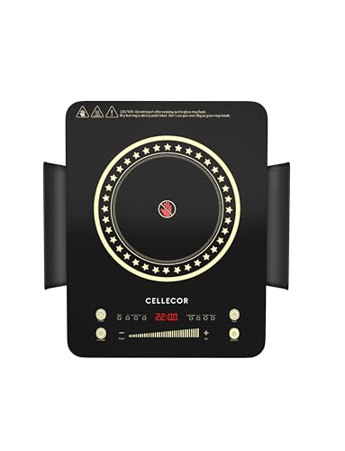 Image of CELLECOR ICT55CE 2200 Watts Infrared Cooktop with Auto-Switch Off | 8 Preset Modes | Feather Touch Panel | Overheat Protection | Radiant Heating Technology |1-Year Warranty