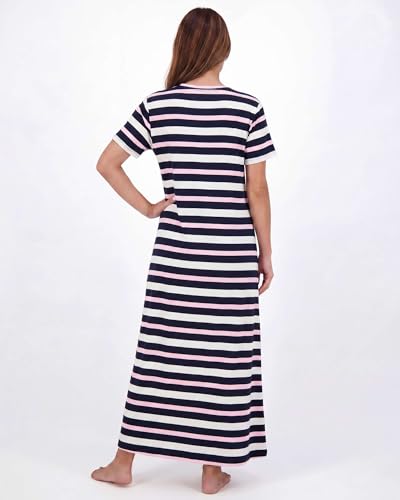 Image of Real Essentials 3 Pack: Women's Soft Maxi Long Nightshirt Short Sleeve Soft Nightgown Sleep Dress (Available in Plus Size)