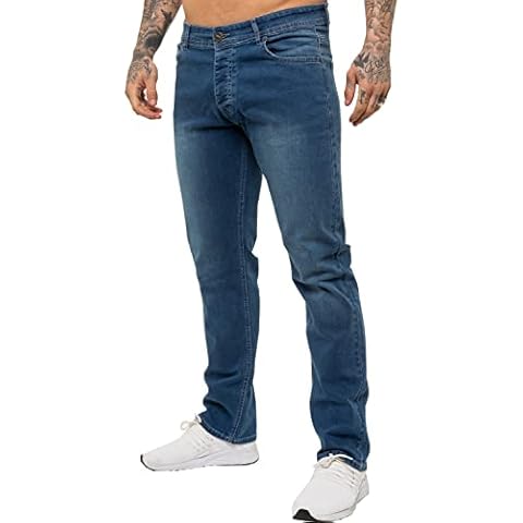 Ze ENZO Stretch Straight Leg Denim Jeans Cover