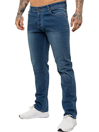 989Zé ENZO Pantalon Homme régulier Ajustement Coupe clasique Coton Stretch Denim Pantalon Jeans EZ359 Bleu Clair 30W / 32L