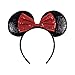Red Mouse Ears Headband,Rainbow Mouse Ears,Sequin Minnie Mouse Ears,Headband for Girls Kids Adults Birthday Costume Party