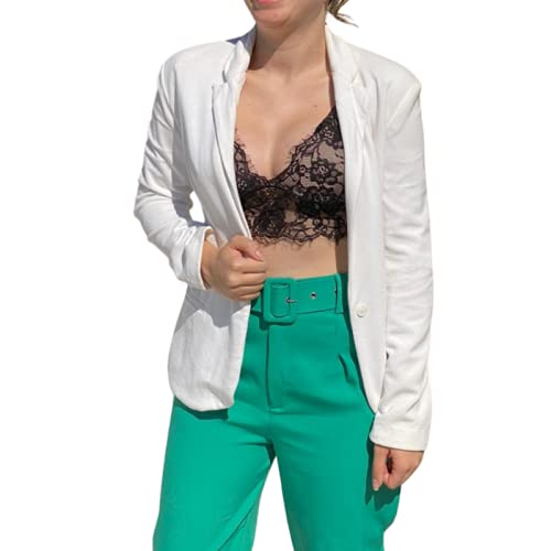 Top Cropped Tule Renda Bordado Com Bojo (Preto, G)