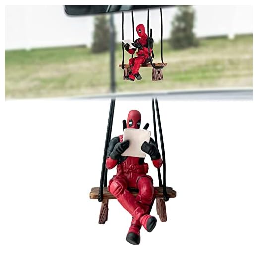 FAINCA Adorno Colgante de Coch, Lindo Adorno Colgante de Coche de Deadpool, Ornamento Colgante de Deadpool Oscilante, Car Decor Charm Pendant, Decoración de Espejo Retrovisor de Coche