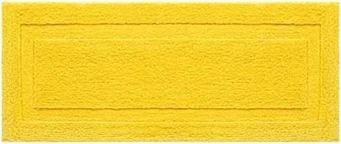 SHACOS Super Soft Bathroom Runner Rug 20"x47" Non Slip Bath Runner Rug Microfiber Absorbent Long Bathroom Mat Vanity Sink Bathtub Rug Machine Washable (20"x47", Yellow)