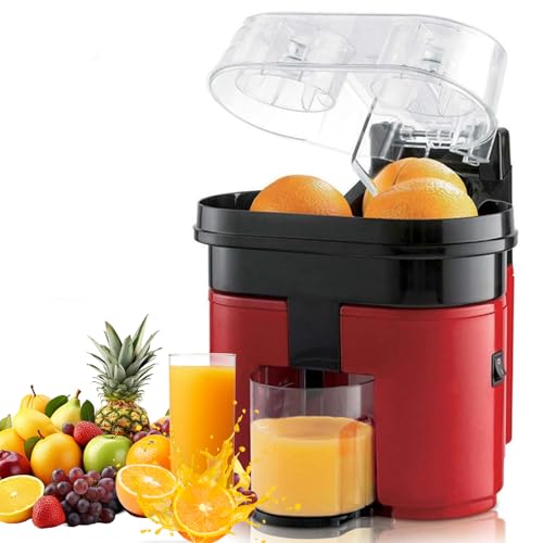 Exprimidor eléctrico dual de cítricos, exprimidor profesional de naranja y limón de 180 W con válvula antigoteo, extractor de zumo para cortar y exprimir para pomelo, rápido y eficiente