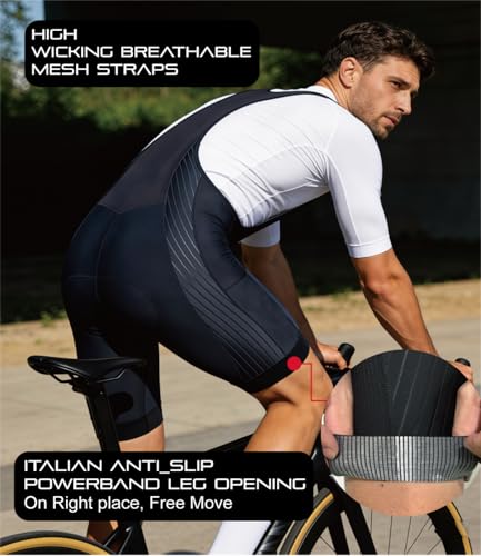 Image of Ceroti Custom Apparel Service Men's Pro Long Inseam Cycling Bibs, Side Cargo Pockets Bibs Optional,Bike Shorts UPF50+