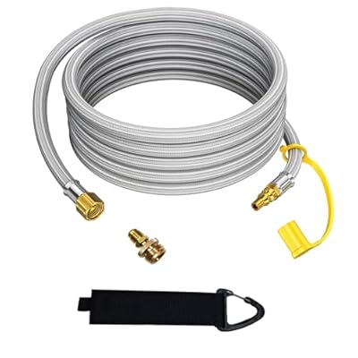 12 FT Propane Quick Connect Hose for RV to Gas Grill, RV Propane Extension Hose Fittings, RV 1/4" Female Quick Disconnect,with adapter Replacement 1 lb Throwaway Bottle for Portable Appliance