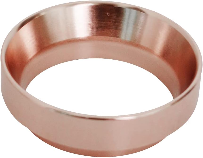 Aluminuml Portafiler ring Dosing Ring Intelligent Coffee powder ring 58MM for Brewing Bowl Coffee Powder Espresso Barista Tool Black/Gold/Stainless steel/Rose Gold No magnetic (Rose Gold)