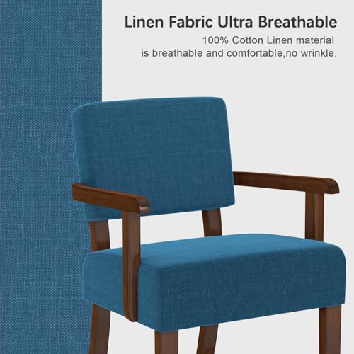 Sillón con estructura de madera azul miniatura 6