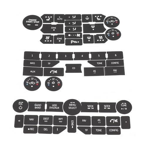 Autocollants de réparation Saab 95NG boutons console centrale finition d'origine
