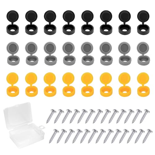 NUTTDOO Car Number Plate Screws and Caps,48PCS License Plate Screw Caps Plate Fixing Kit,License Plate Fixing Devices