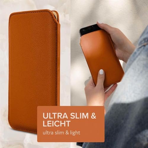 Étui fin Samsung S24 Plus ONEFLOW pochette marron selle microfibre sangle - 4