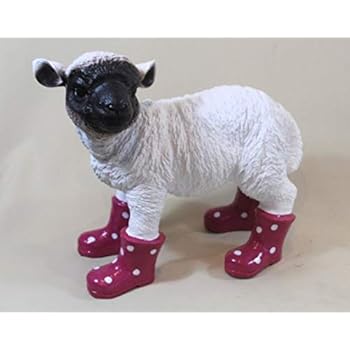Vamundo Lustiges Deko Lamm Schaf Stehend Mit Gummistiefel Brombeer Wetterfest Fur Innen Und Aussen Amazon De Kuche Haushalt