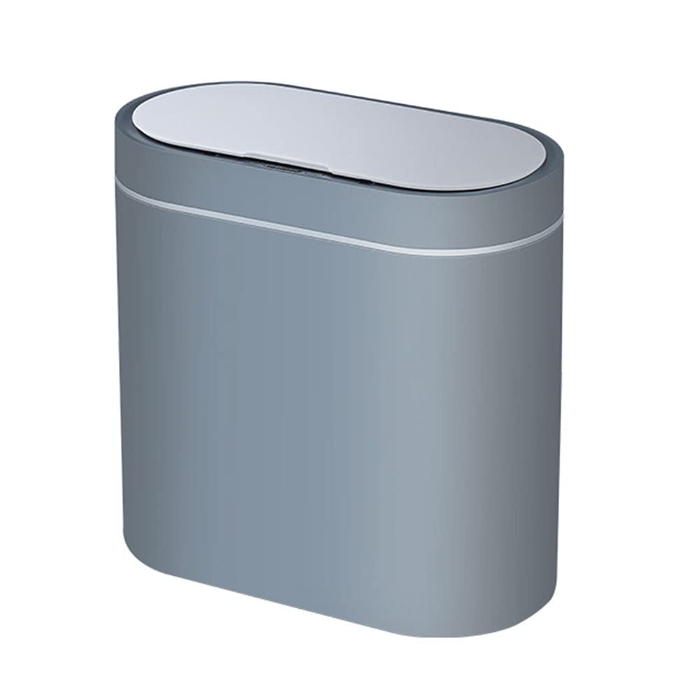 Smart Sensor Trash Can, Household 8L Capacity Automatic Narrow Design Trash Can with Lid Sealed and Odorless Mute Slow Down(Grey)
