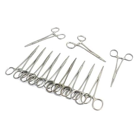 OdontoMed2011 Set of 12 PCS Stainless Steel AUTOCLAVABLE Mosquito HEMOSTAT Forceps Straight 5" Satin Finish Dental Veterinary Instruments ODM Cover