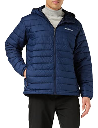 Columbia Lite Powder Hooded Down Jacket, Hombre, Azul (College Fleet), Talla XS