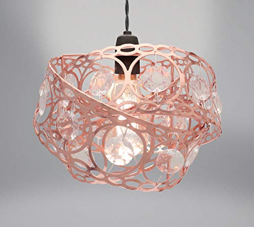 Country Club Gem Wrap Fitting Modern Jewelled Ceiling Decoration Chandelier Light Shade, Rose Gold