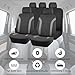 Zpana Car Seat Cover Full Sets, 9PCS Waterproof Vehicle Front and Rear Split Bench Covers with 3D Foam Back Support, Breathable Auto Seat Protective Accessories, Universal for SUV RV Truck (Gray)