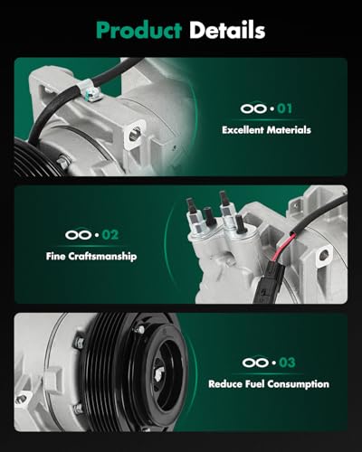 Image of SCITOO AC Compressor for Nissan for Rogue 2.5L 2008-2013 2016 | Fast Cooling, Ultra Low Noise (≤72 dB) Air Conditioner Compressor for Summer, with Clutch, 98490 6512863 7512863 2021180