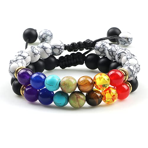 Bracelets en perles d'oeil de tigre et pierre de roche contre le stress