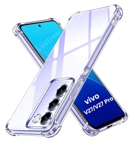 Image of Lustree Compatible with vivo V27 Pro 5G Back Cover| Clear + TPU Case with 4 Corner Air Cushion Protection & Camera Protection | Slim& Stylus Cover for vivo V27 Pro 5G