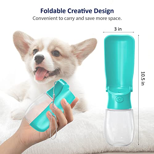 Image of WePet Foldable Portable Dog Water Bottle Puppy Water Dispenser with Drinking Feeder, 12 OZ, High-Temperature Resistant Leak Proof for Pets Outdoor Walking, Hiking, Travel, Food Grade Plastic BPA Free