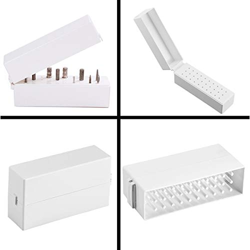 30 Holes Nail Drill Bits Holder, Lumcrissy Dustproof Displayer,Stand Displayer Organizer Box Container for Nail Drill Bit Manicure Tools