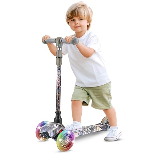 Hurtle Patinete, Scooter para niños, 3 Ruedas, Liviano, Luces LED, Antideslizante