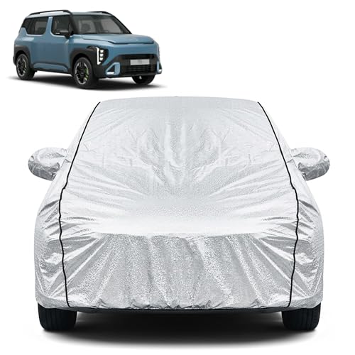 Image of Waterproof Car Cover for Kia Syros | Dustproof, UV Resistant & Scratch Protection | Soft Cotton Lining | Triple Stitched | Mirror Pockets & Elastic Fit | Silver