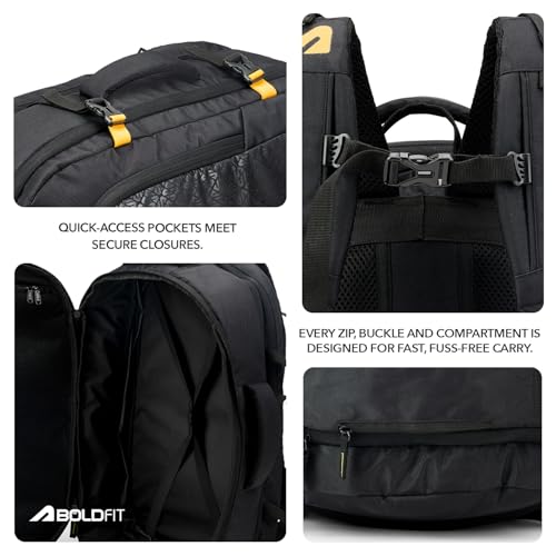 Image of Boldfit Laptop Backpack for Men & Women Premium Stylish Bags Ideal College Bag, Office Backpack & Travel Bag Water-Resistant with Bottle Holder