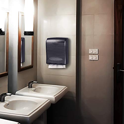 Touchless Paper Towel Dispenser by Oasis Creations  - Wall Mount - Hold 500 Multifold Paper Towels - Black Smoke - Thumbnail 4