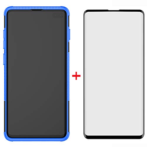 Asuwish KZ-02 Phone Case For Samsung Galaxy S10 Plus With Tempered Glass Screen Protector Cover And Stand Hard Rugged Hybrid Cell Accessories Glaxay S10+ Galaxies S10Plus 10S Edge Gaxaly S 10 10Plus Cases Men Black thumb #2