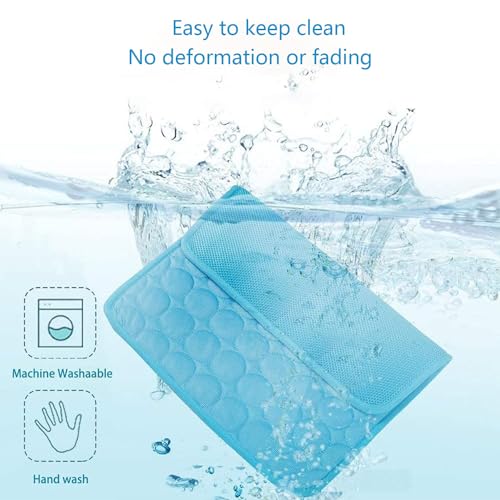 YXHZVON Haustier Kühlmatte, Waschbares Hundematte, Sommer Kühlkissen für Hunde, Selbst Kühlende Hundematte für Zuhause Unterwegs oder im Auto, 62 x 50 cm, M, Blau