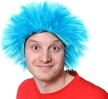 BLUE FLUFFY WIG BOOK WEEK ADULT THING HAIRPIECE FANCY DRESS ACCESSORY CRAZY MISCHIEF MAKERS (PACK OF 1)