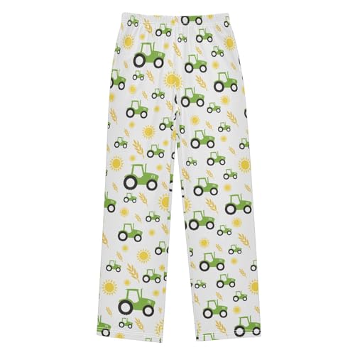 ZZXXB Autumn Tractor Boys Long Pants Soft Trousers Elastic Waist Kids Lounge Bottoms with Pockets S-XL