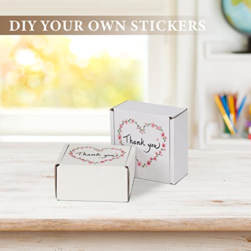 Image of RLAVBL 4x4x2 Shipping Boxes Set of 100, White Small Corrugated Cardboard Box, Mailer Box