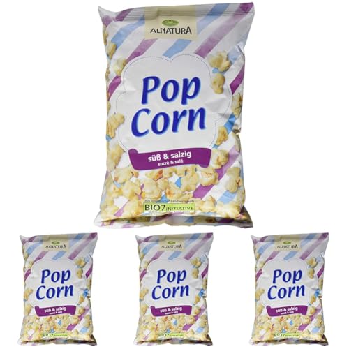 Alnatura Popcorn Meersalz süß+salzig, 80 g (Packung mit 4)