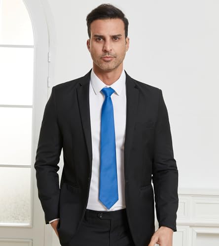 Image of DecTwig Men's Ties Solid Color Formal Neckties 3.15 inch (8CM) Black Ties For Men