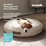 brunolie SnugNest Hundebett 70 cm – Weiches Bouclé-Gewebe, rutschfeste Unterseite, Tragegriff, Waschbarer Bezug, Hochwertige Polsterung, Für Mittelgroße Hunde, Mittelgrau