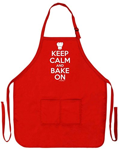 ThisWear Keep Calm and Bake On Funny Apron for Kitchen Baker Baking Two