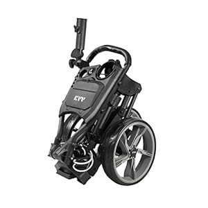 KVV 3 Wheel Golf Push Cart Ultra Lightweight Smallest Folding Size, New-Version Scorecard Holder