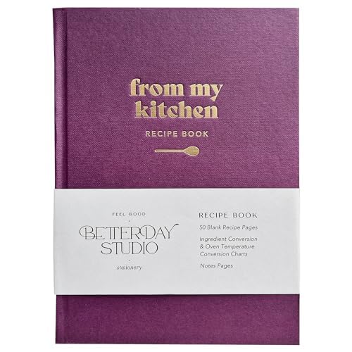 Betterday Studio RECIPE Book with 50 Recipe Space, Recipe Journal, ...