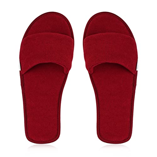 Image of Women's Home Slippers Indoor House Bedroom Room Carpet Open Toe Cloth Slippers Women Girls