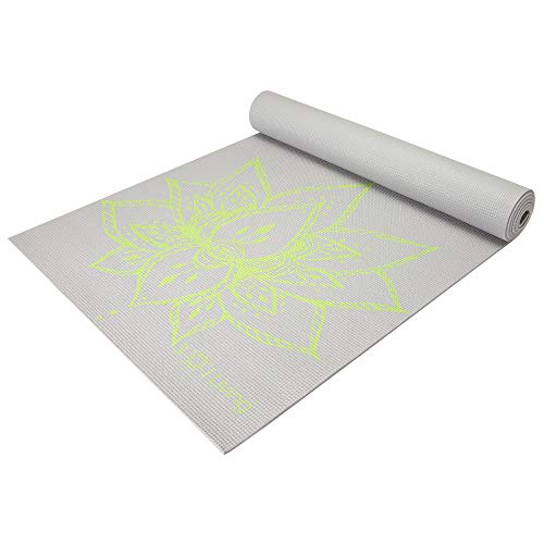 Sol Living Premium Extra Thick Non-Slip Yoga Mat - Durable Yoga Mats for Fitness,Meditation, Pilates, Workout and Exercise 24 x 72 Inches (Grey Lotus)