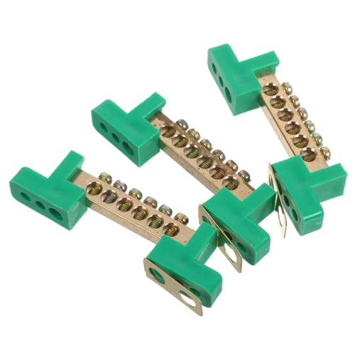 SHINEOFI 3pezzi Morsettiera in Rame Per Connessione Terminale Guida Din Ponticello Terminale Blocco Collegamento Blocco Connettore Elettrico Per Cablaggio Connettore Elettrico Barre Messa