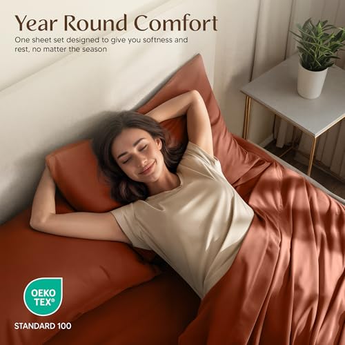 Image of Utopia Bedding Twin Sheet Set - 3 Piece Bed Sheets for Twin Size Bed, Soft and Breathable Microfiber, Includes 1 Fitted Sheet, 1 Flat Sheet and 1 Pillowcase - OekoTex (Orange)